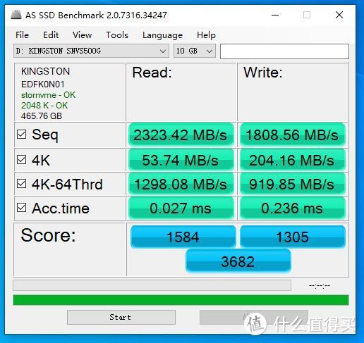 AS SSD Benchmark 10GB跑分成绩