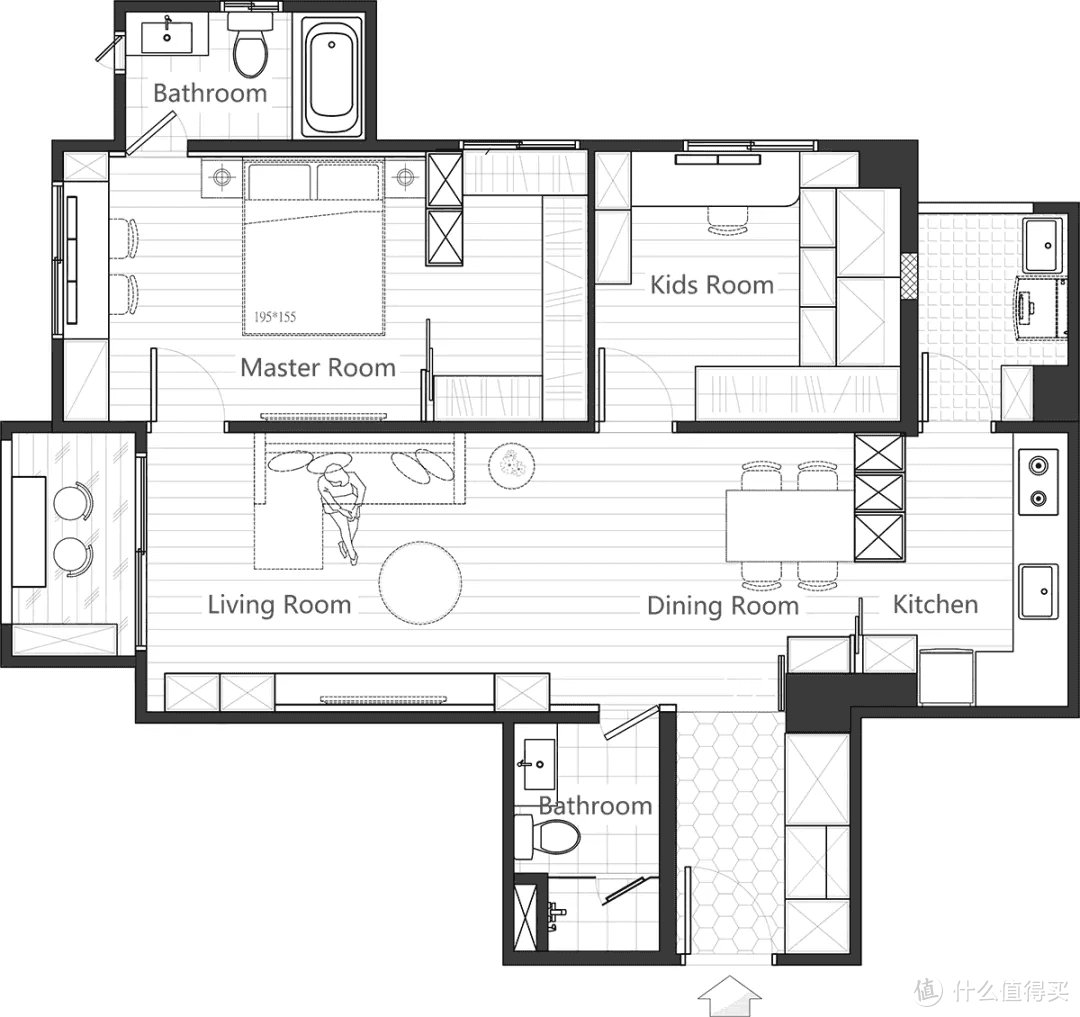 73㎡北欧风小两居，全屋大白墙+木质家具，干净又清爽