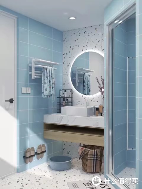 质感大理石浴室✨️收纳赞，智能马桶超实用！