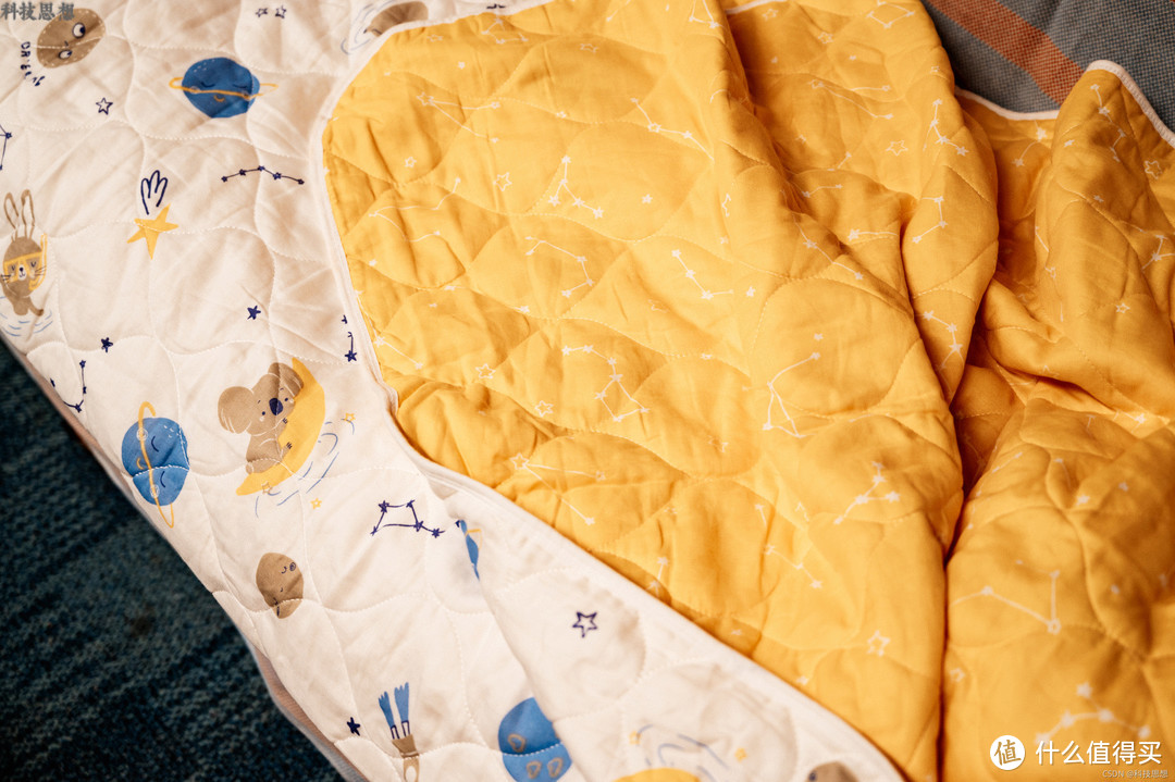 细腻宜人的绘睡儿童竹棉纱布绗缝被，呵护儿童整晚安睡