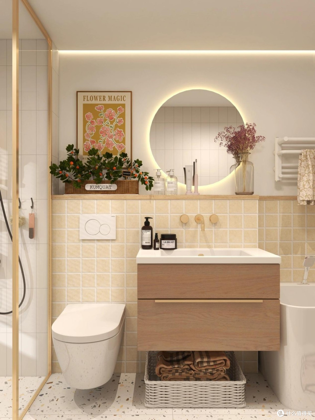 小户型卫生间这样布置,温馨宜居,接地气!