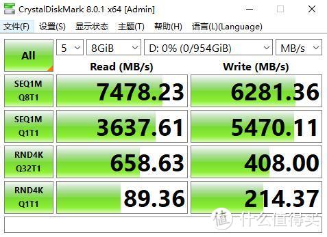 读取稳稳的过7400MB/s，非常给力、威刚翼龙S70 Blade固态硬盘 评测