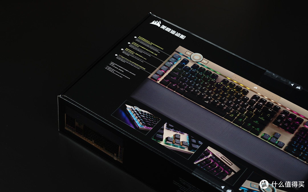 CORSAIR AXON轮询技术、铝材设计、44-zone RGB LightEdge、宏按键等介绍。