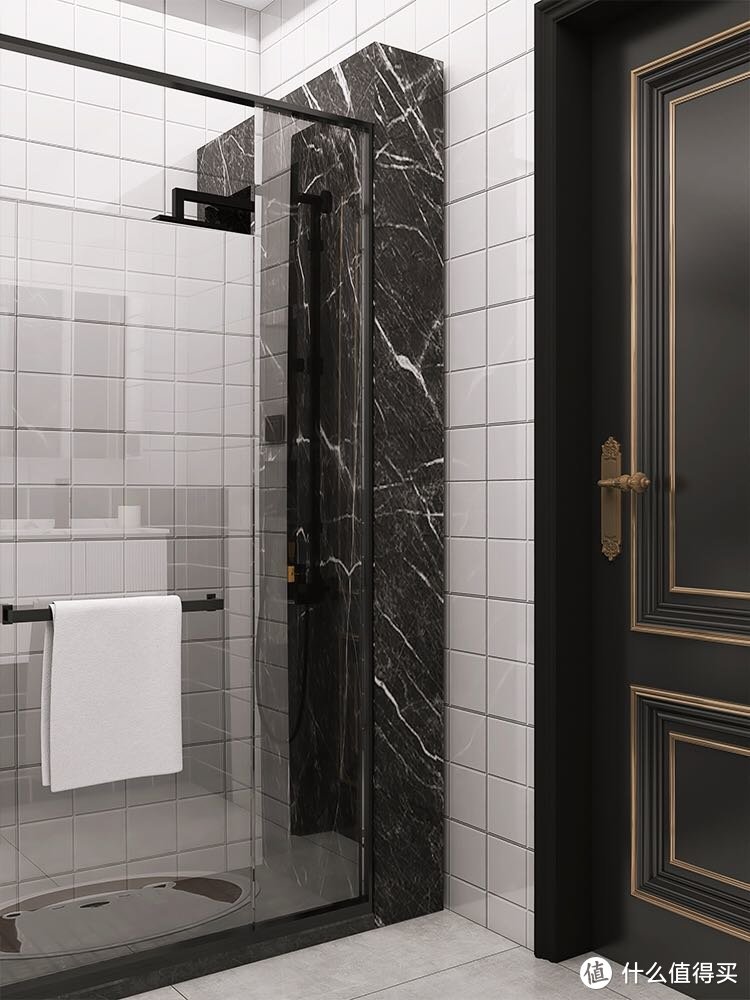 简约格子砖也可以搭配出高档卫生间|浴室柜