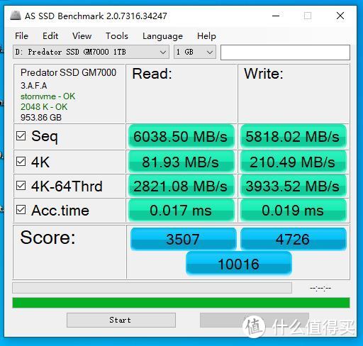 AS SSD Benchmark 1GB跑分截图
