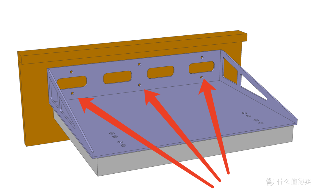 前面板可以通过M6自攻螺丝，或者打孔预埋螺母，来实现支架与前面板的固定