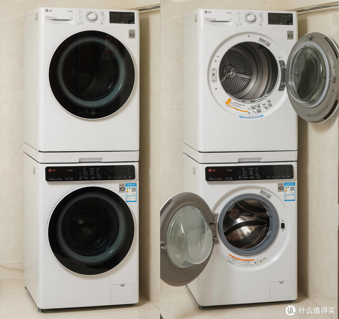 典雅高颜值的洗衣新选择-LG洗烘套装FCK10Y4W+RC90V9AV6W评测