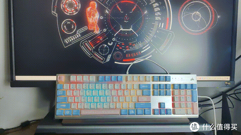 iCue灯效搭配Cherry稀有轴！美商海盗船微甜の空主题机械键盘开箱评测！