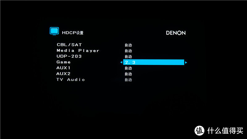 可对每个HDMI输入接口的HDCP分别设置