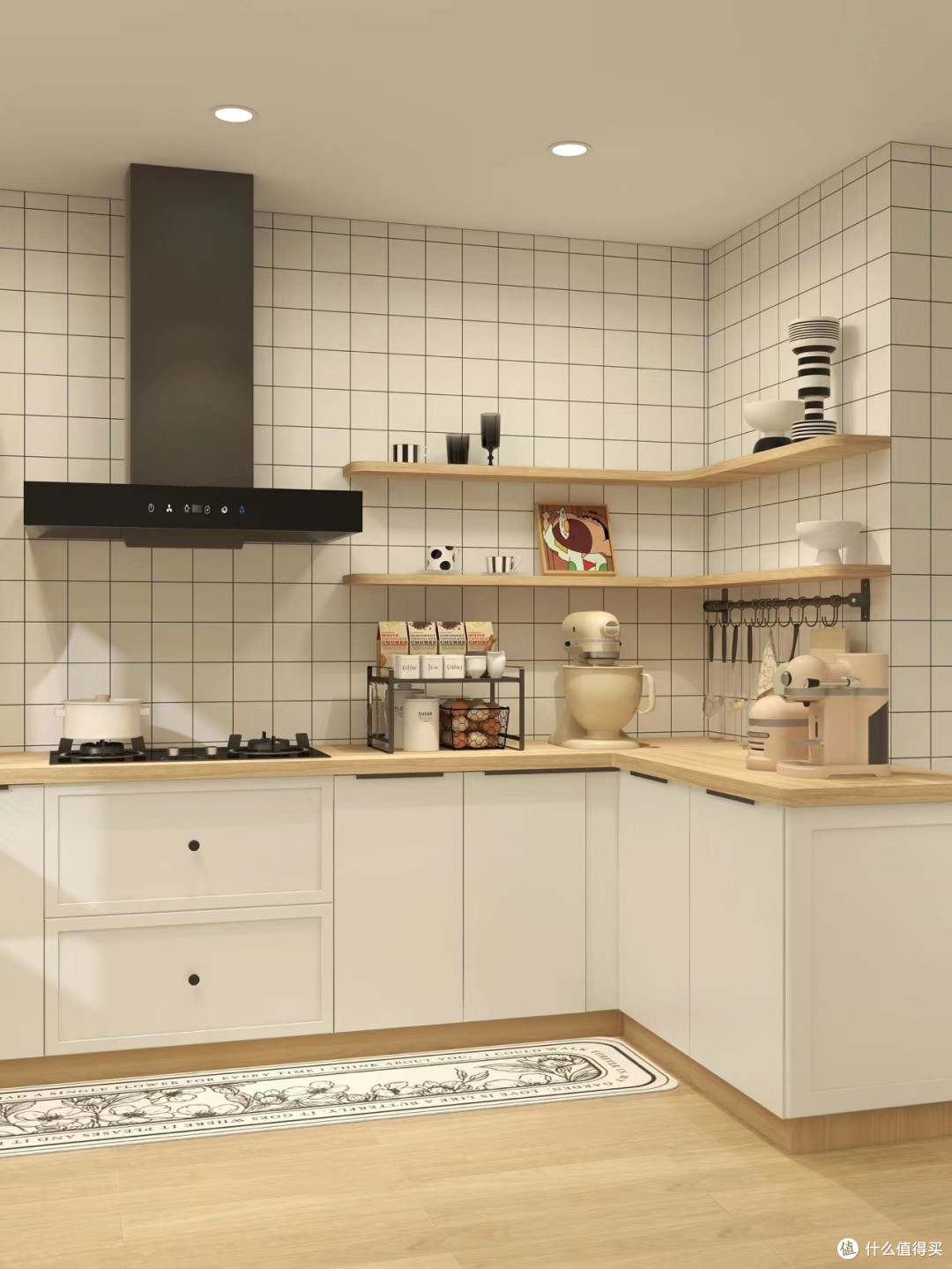 奶油木质风 开放式厨房实用又温馨