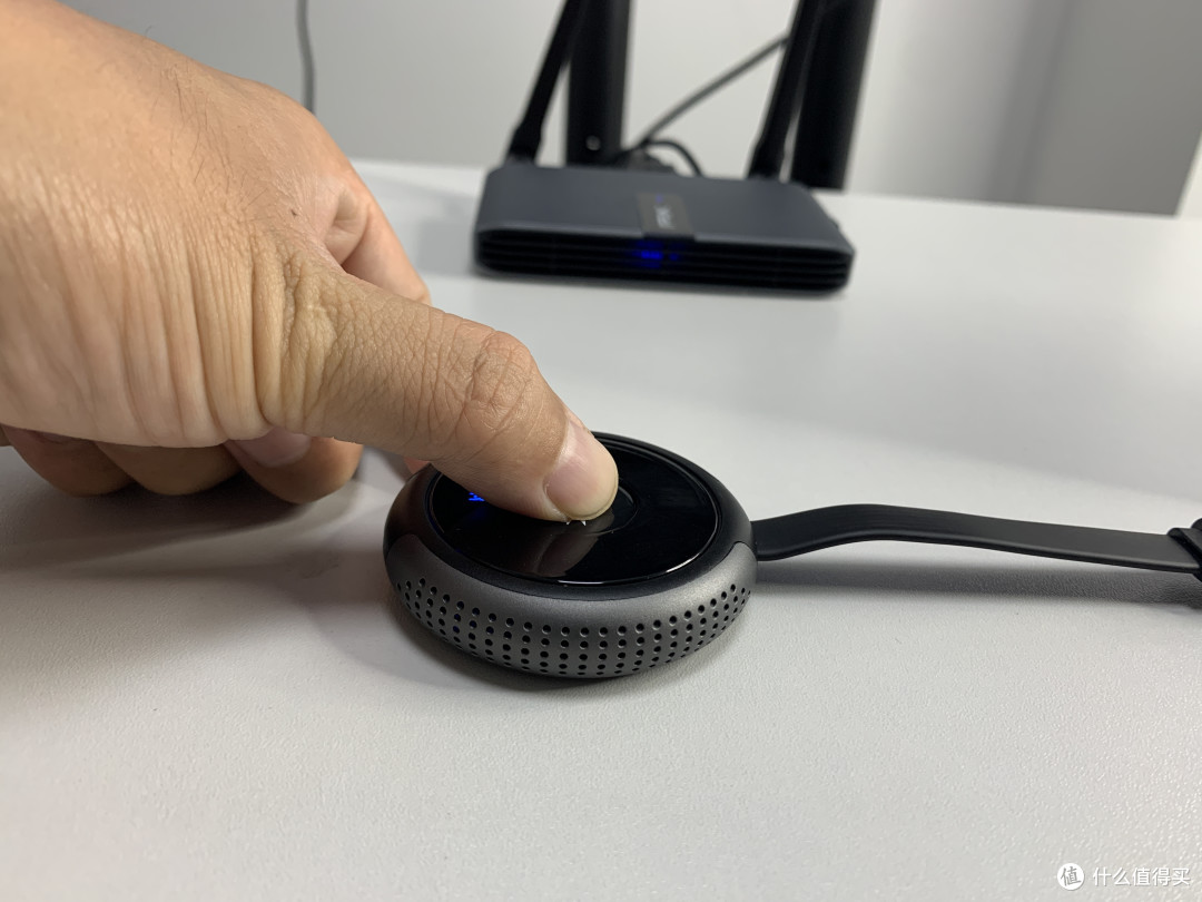 按下发射器按钮