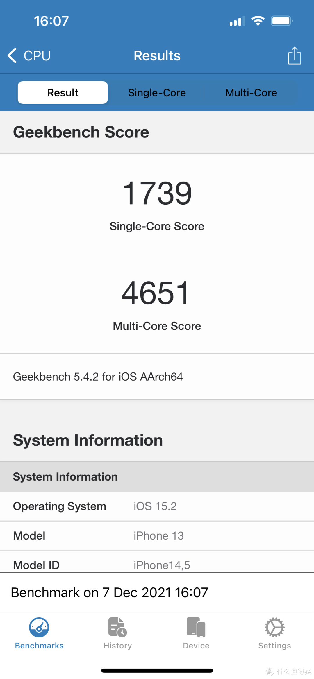 Geekbench 5.4.2