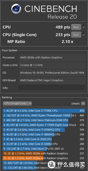 另类的锐龙CPU AMD 3020E Vega3测试（硬解4k好选择）