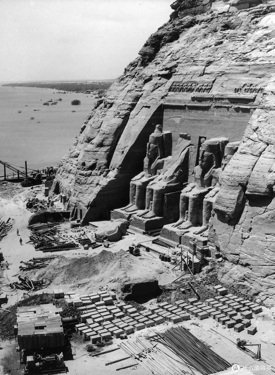 1960年努比亚计划迁建阿布辛贝神庙的影像记录 ©UNESCO