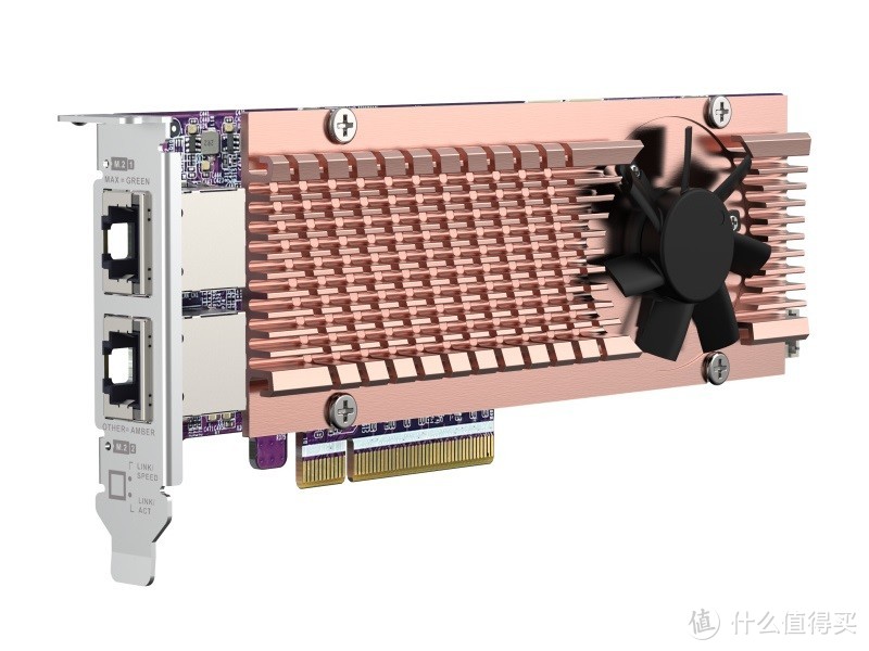 威联通发布三款带 M.2 SSD 的万兆 LAN 网卡，纯铜主动散热
