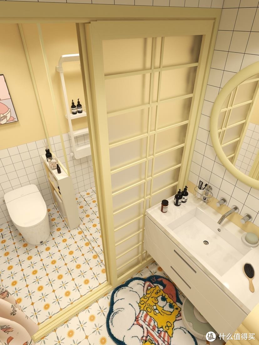 2022年了！派大星也要用智能马桶鸭派大星主题的浴室太可爱了·