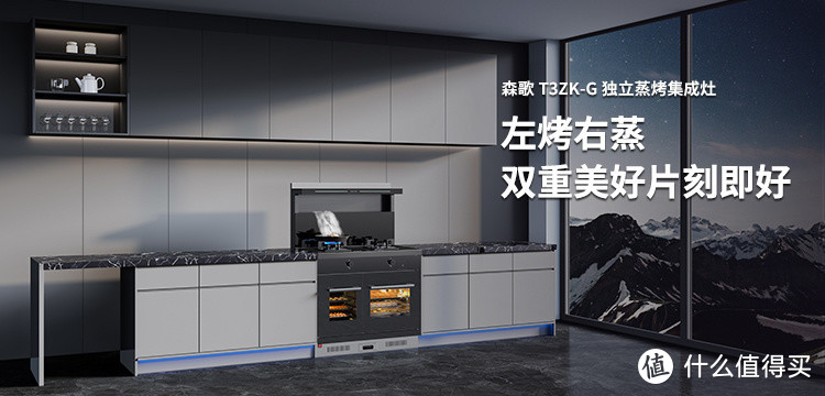 蒸烤一体机哪款性价比最高 用森歌蒸箱款集成灶的开放式厨房装修效果图