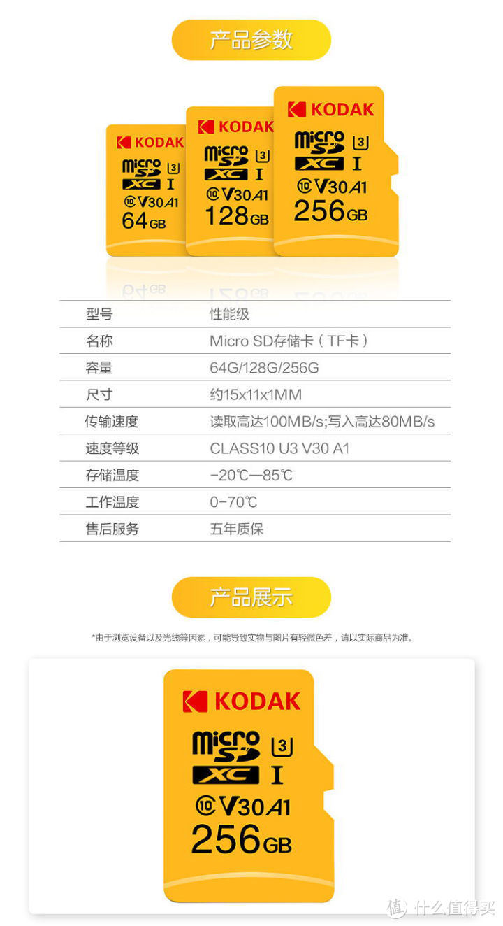 Kodak/柯达TF卡64G内存卡U3 4K高清行车记录仪监控存储MicroSD卡开箱测评