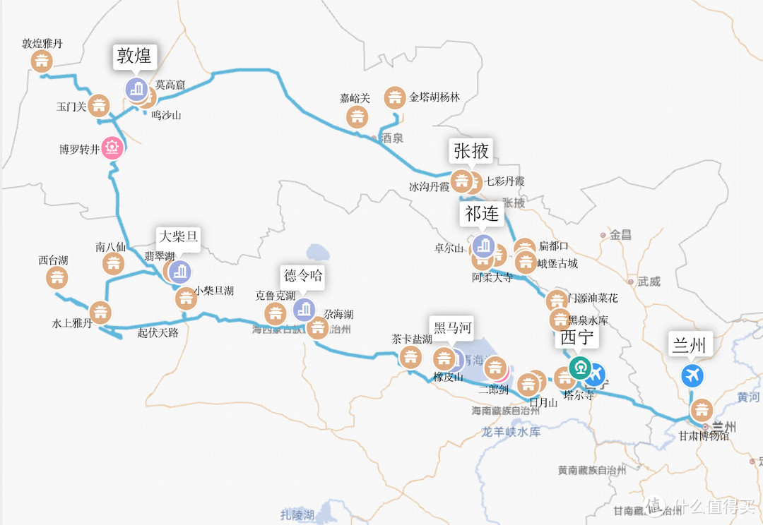 甘青大环线旅游线路图图片