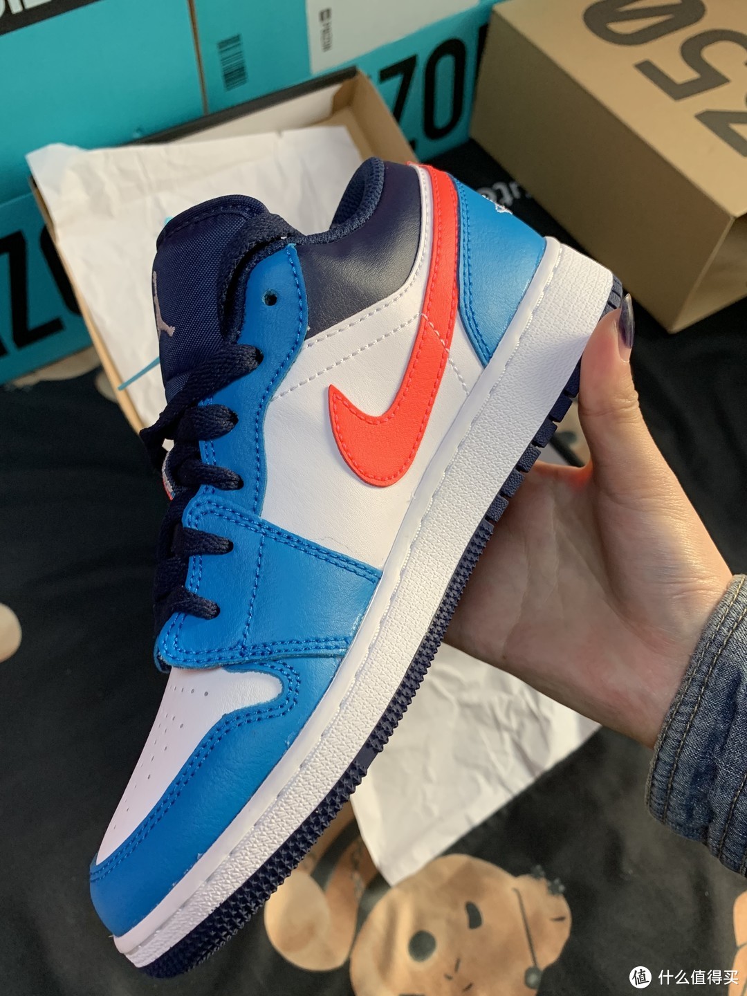 新鞋开箱——百元低帮Low不香吗？Air Jordan 1 Low"Game Time"游戏时间（GS）蓝红白