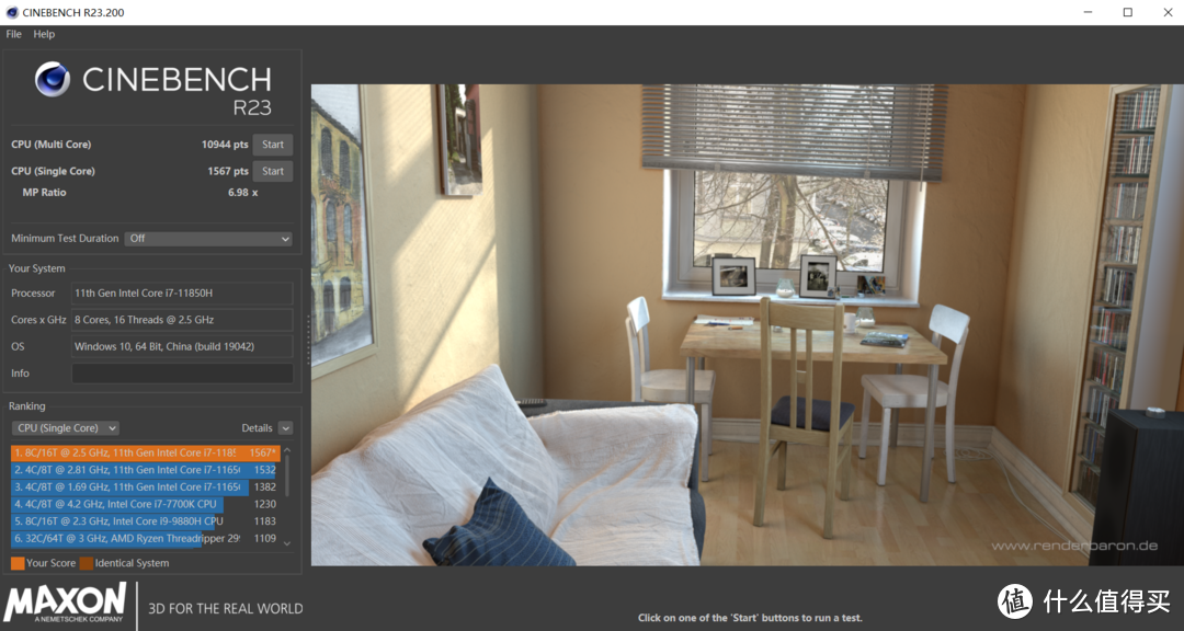 ▲ Cinebench R23测试分数