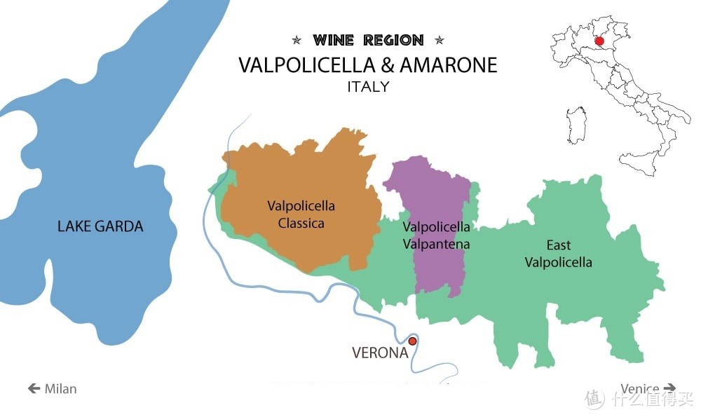 Amarone della Valpolicella位于意大利东北部的Veneto