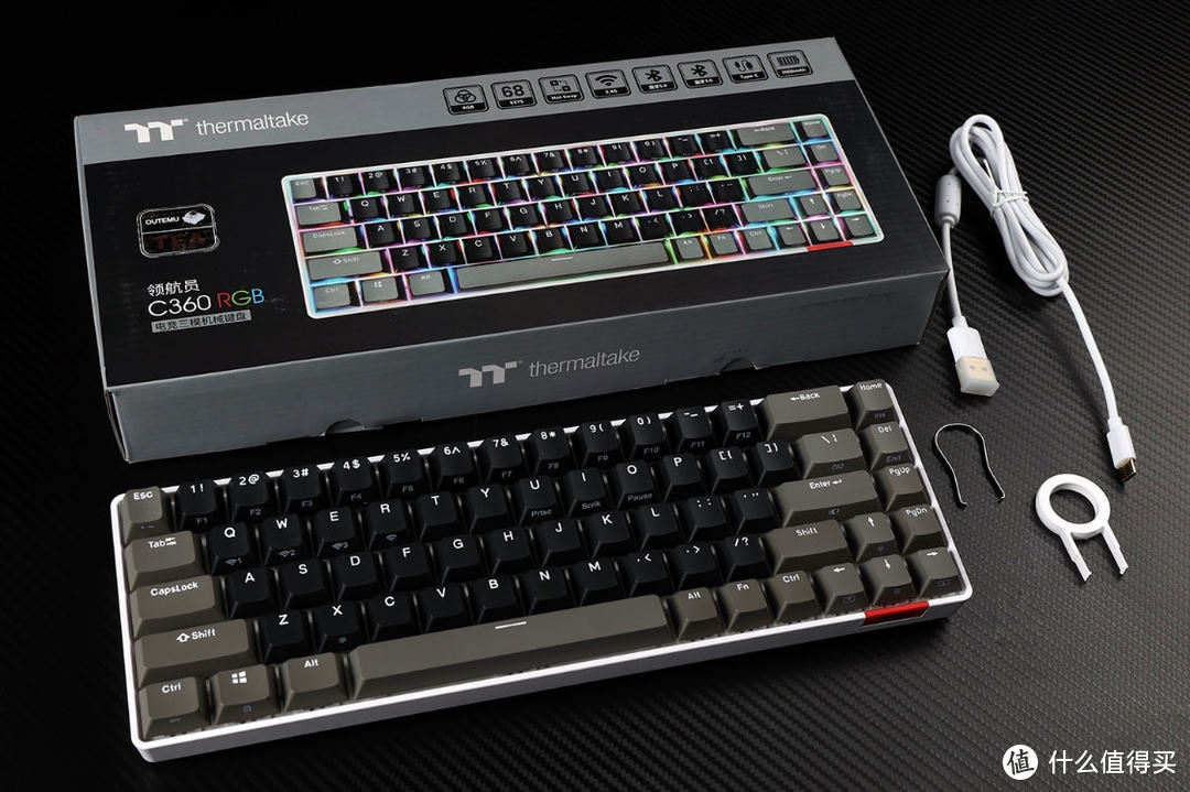 居家办公/游戏摸鱼两不误，TT C360 RGB mini机械键盘+探索者X2无线鼠标推荐