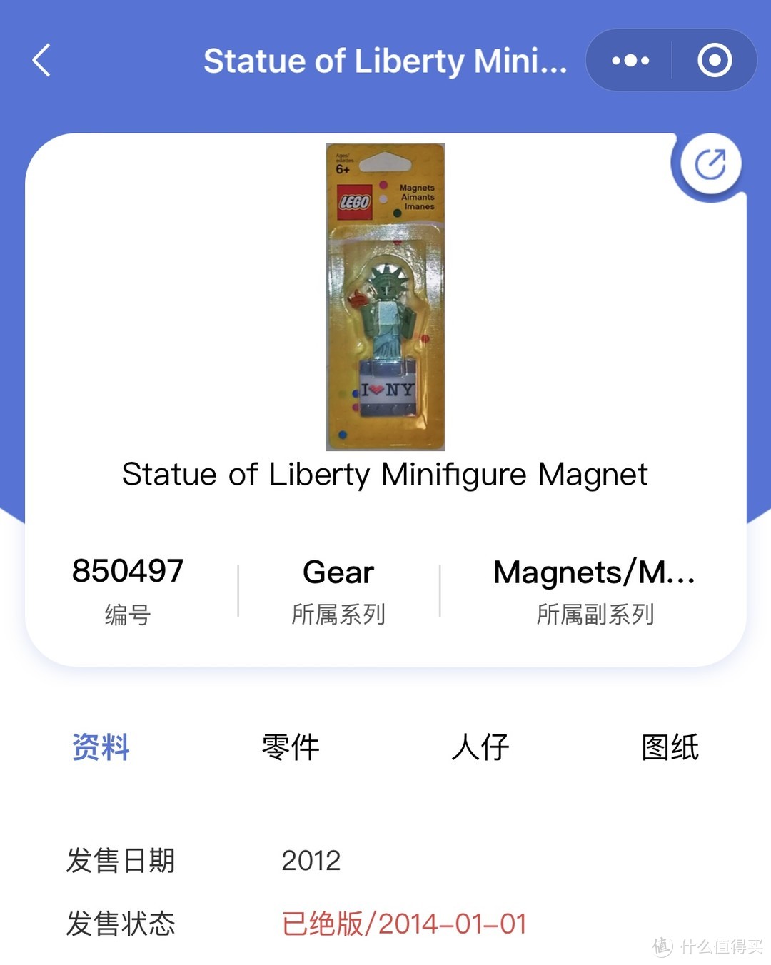 magnets系列，854031自由女神测评