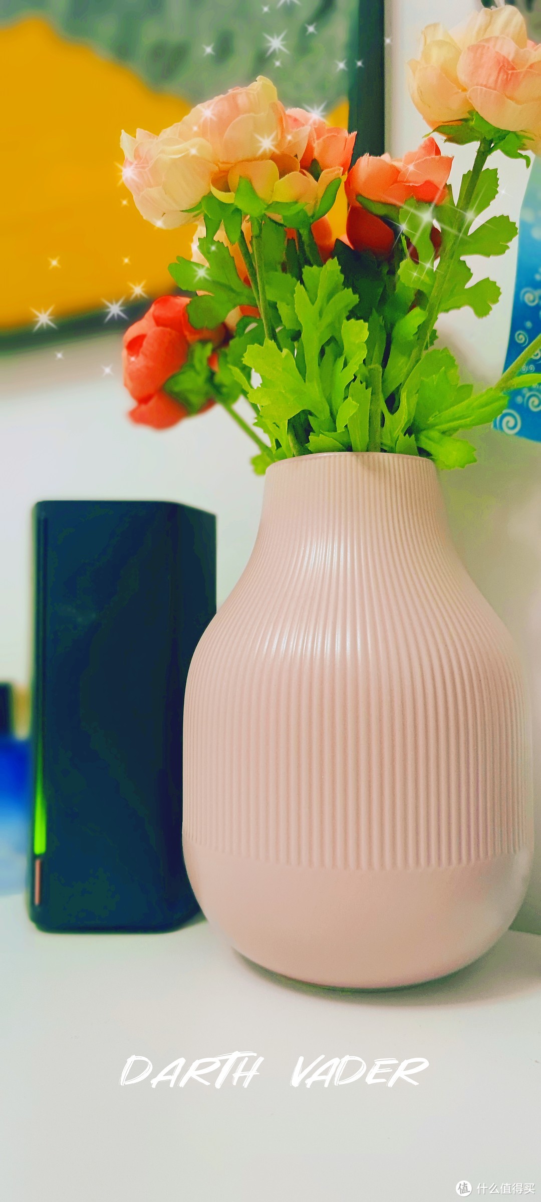 IKEA宜家粉紅花瓶及人造花