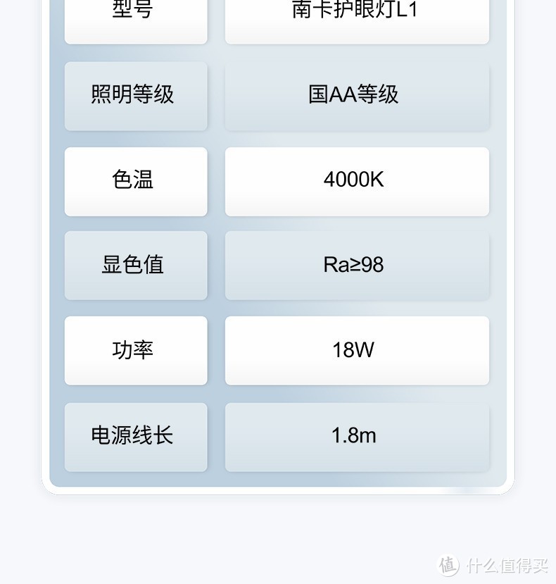 光线AA级的护眼台灯南卡L1