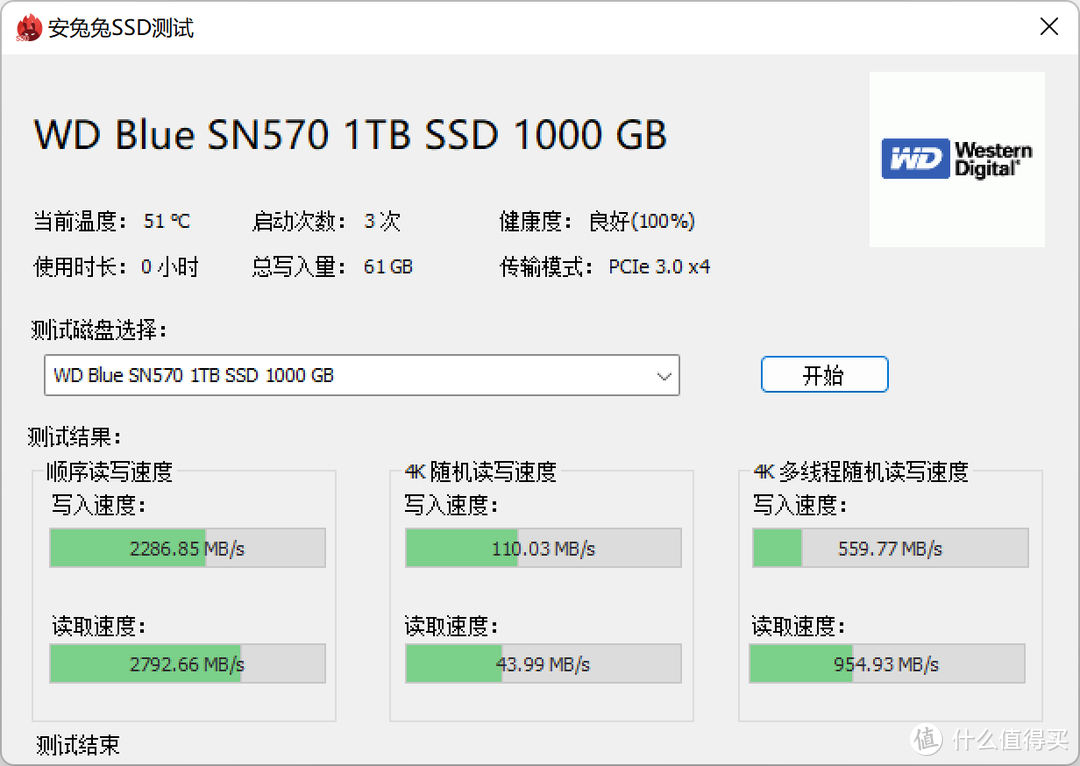 WD Blue SN570 1TB用USB 4.0硬盘盒测读写速度体验怎么样？分别测Win11+雷电4和macOS12+雷电3下的读写速度！