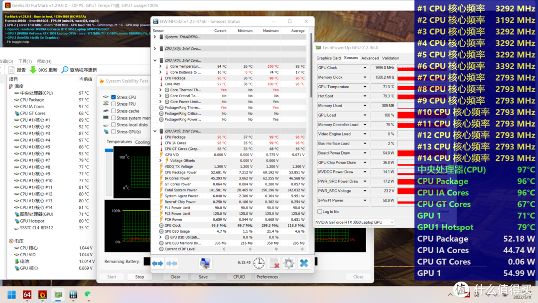 雷神911MT 游戏本体验 i7-12700H+RTX3050 