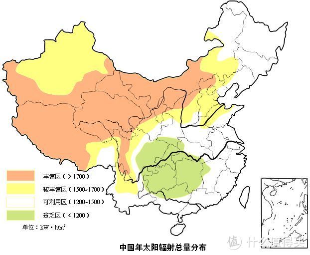 中国太阳辐射分布图图片