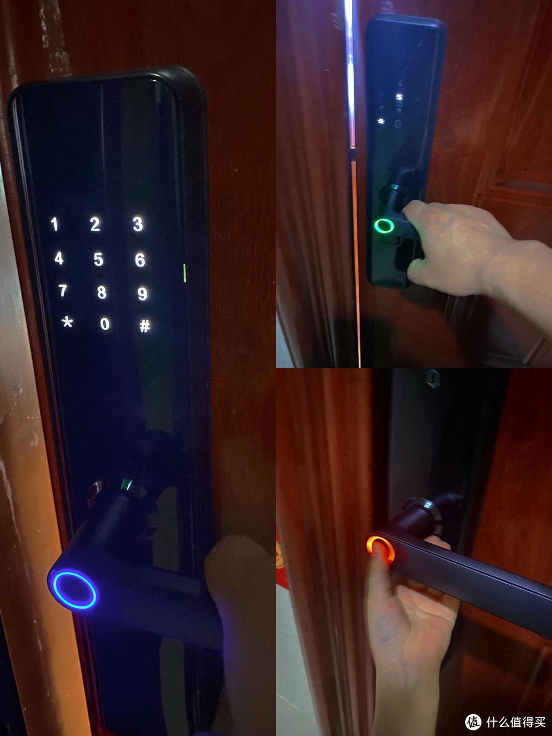 蓝灯激活，绿灯开锁，红灯指纹错误