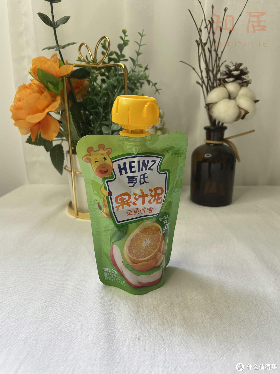 富含多种维生素，营养美味的代表：亨氏 果汁泥 苹果香橙 宝宝辅食