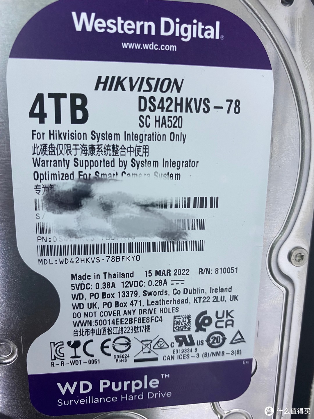 PDD诱惑太大，被迫入手最有争议的西数4T紫盘 WD42HKVS-78BFKYO