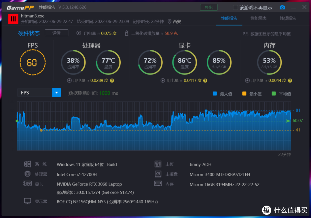 高功率RTX3060，宏碁暗影骑士·擎2022版拆解评测：性能追平台式机