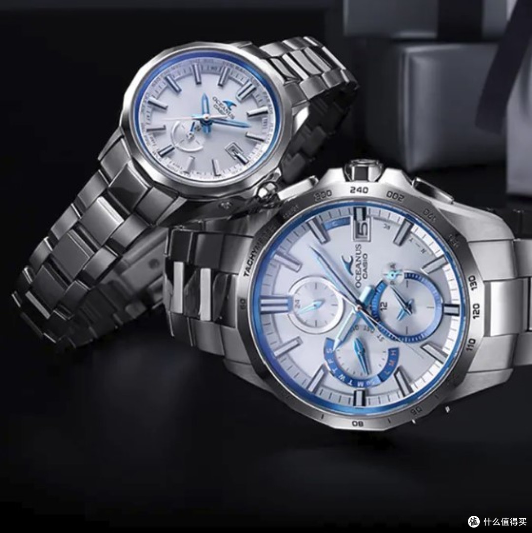浅蓝色海洋的魅力,最薄的浅色海神:卡西欧oceanus s5000apa_手表_什么
