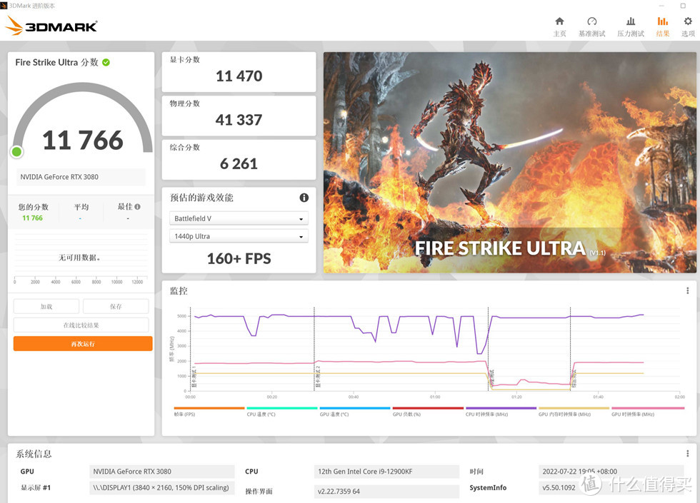 3D MARK FIRE STRIKE ULTRA 测试成绩 11766