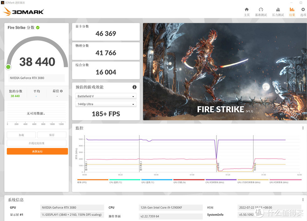 3D MARK FIRE STRIKE EXTREME 测试成绩 22413