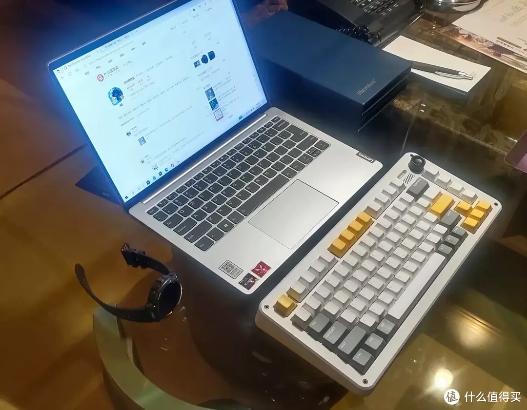 TTC金粉轴的铝厂（IQUNIX）ZX75重力波机械键盘，无线三模，细节出色，正适合办公室哦
