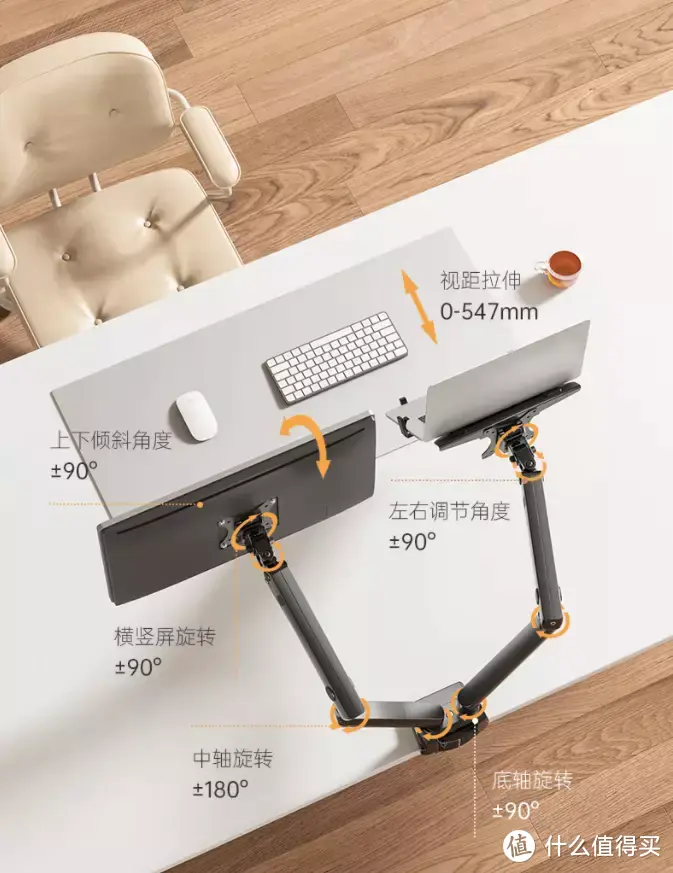 让桌面空间更灵活更舒适，北弧LDT20双屏显示器支架