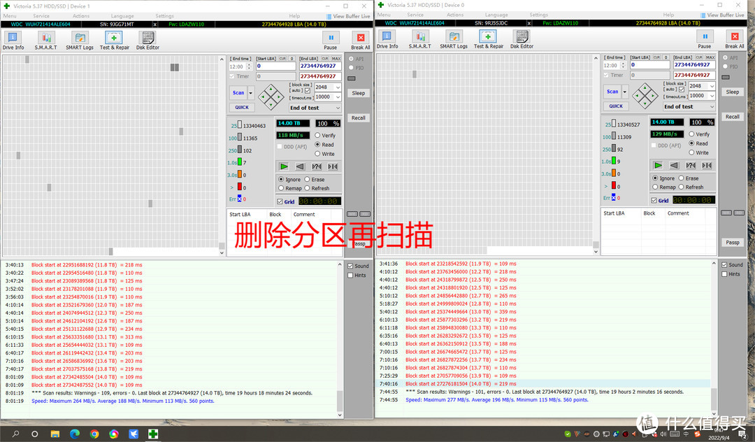 听说删除分区测试没有干扰。结果有好有坏，有块盘成绩还差了点