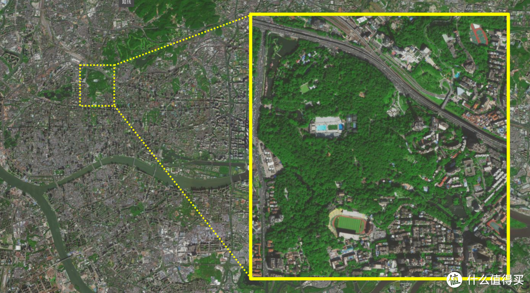 上方地图黄框处就是越秀公园