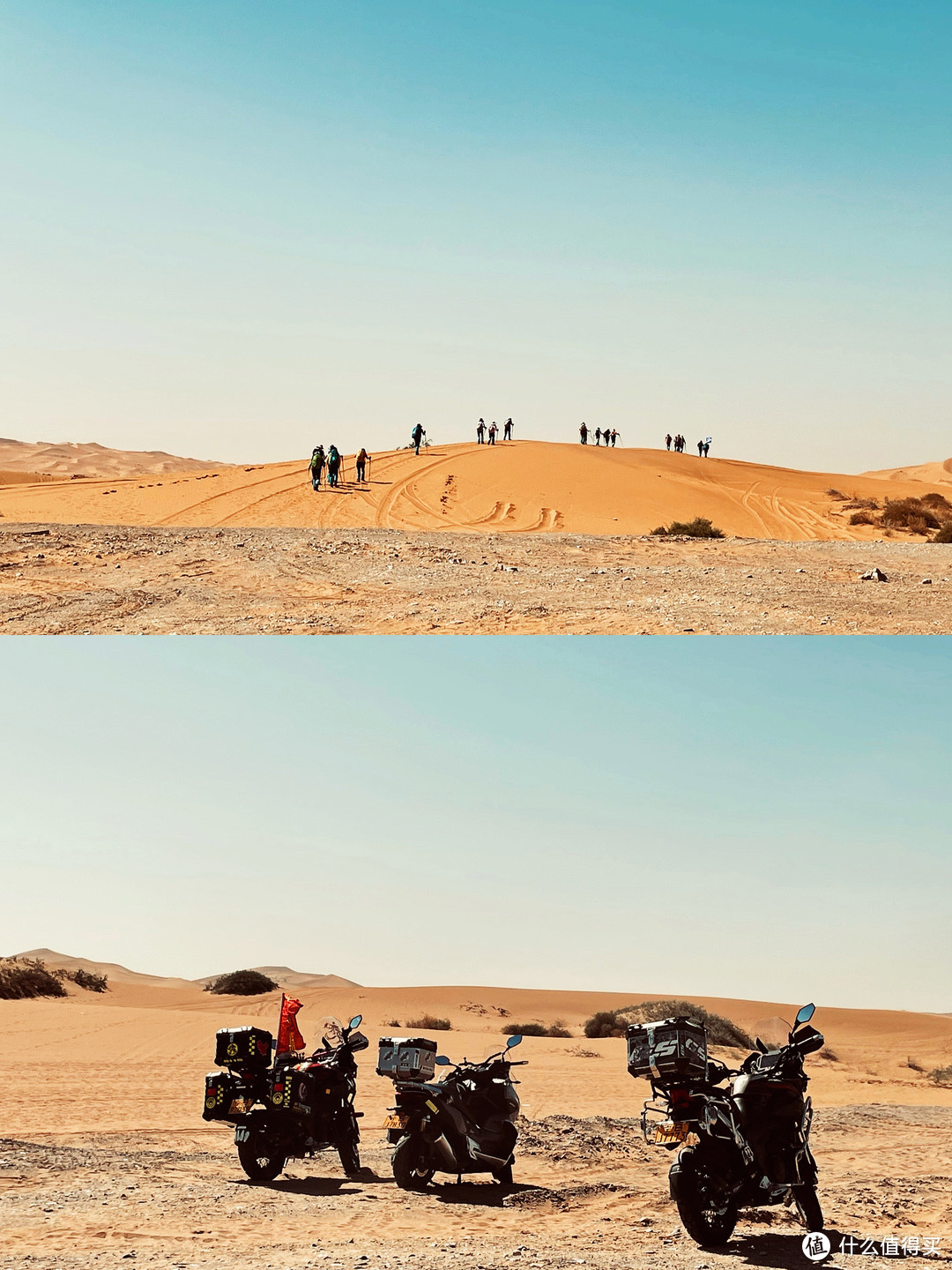 在沙漠中遇到的徒步团队