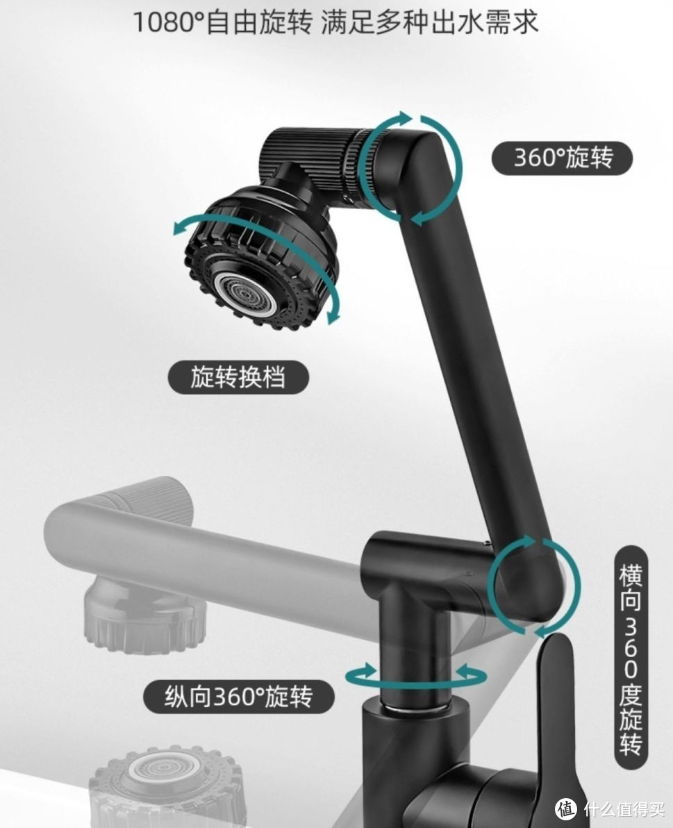 这款水龙头可以托马斯全旋，1080度全方位自由调节，其他龙头在他面前弱爆了。家装只要对的，不买贵的。