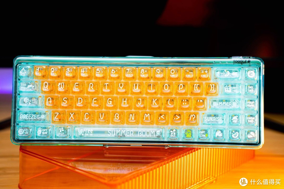 游戏办公好搭档 洛斐 LOFREE 元气橙高颜值 透明1%双模无线机械键盘
