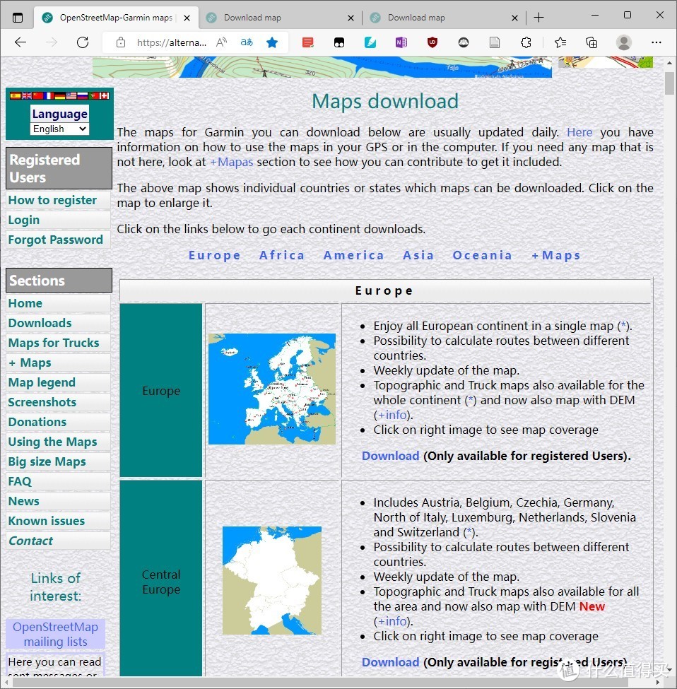 OpenStreetMap-Garmin maps