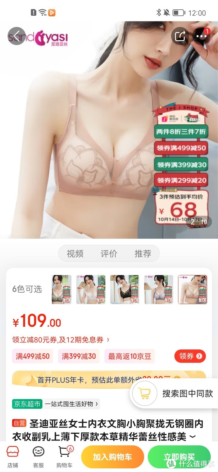 圣迪亚丝女士内衣文胸小胸聚拢无钢圈内衣收副乳上薄下厚款本草精华蕾丝性感美背 肤色 34/75AB通杯(聚拢)