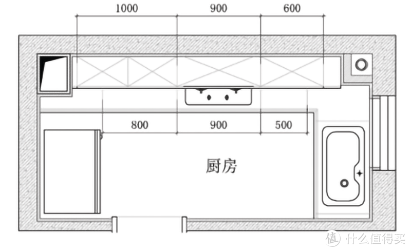 紧紧巴巴的L型厨房